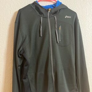 Asics Black Hoodie with Blue Hood Lining
